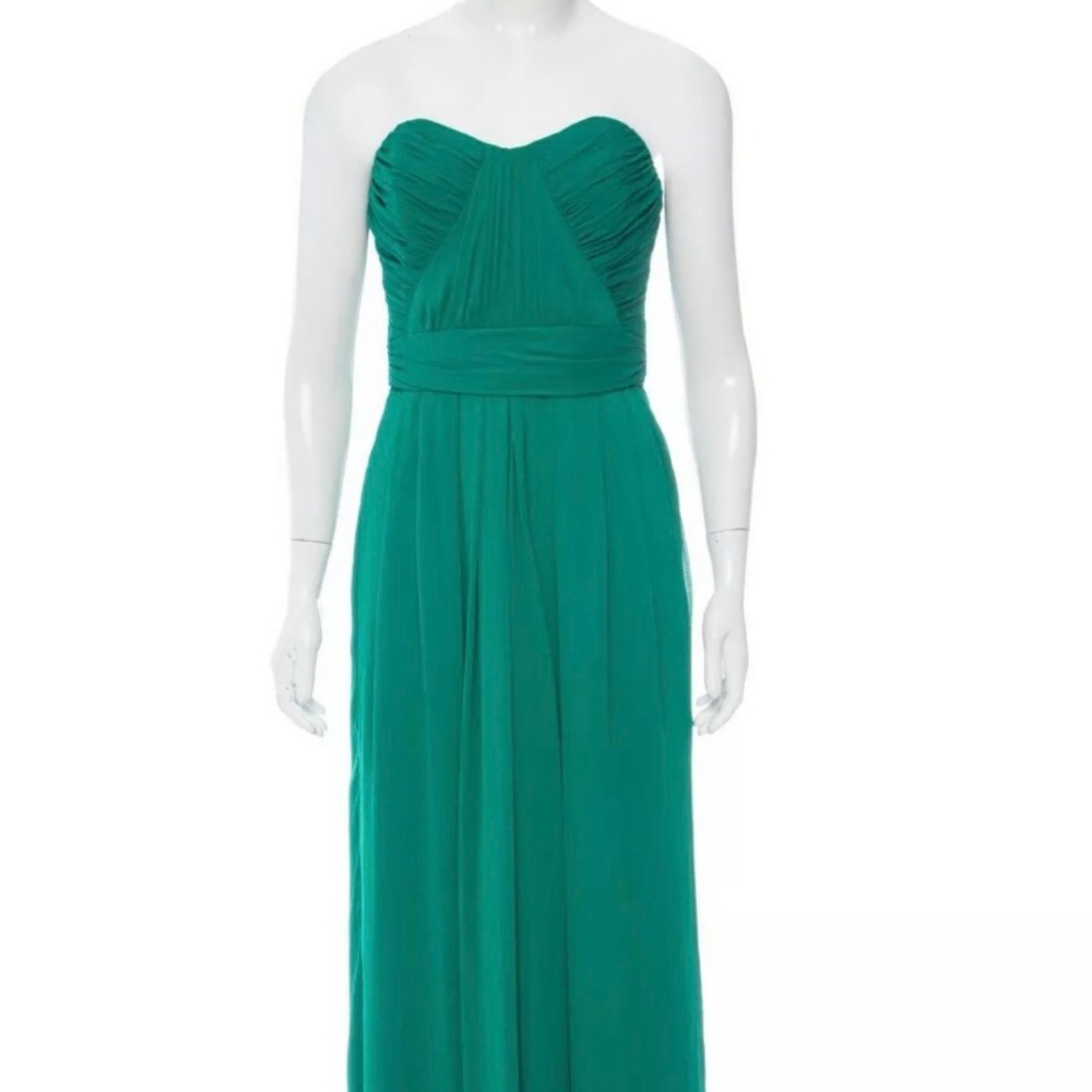 Badgley Mischka Sz 2 Ruched Empire Waist Gown $880